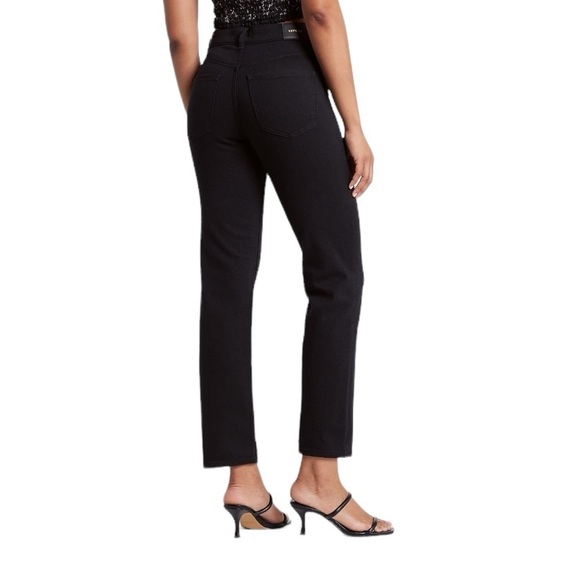Express - High Waisted Black Straight Ankle Jeans Sz 8 L - Picture 2 of 11